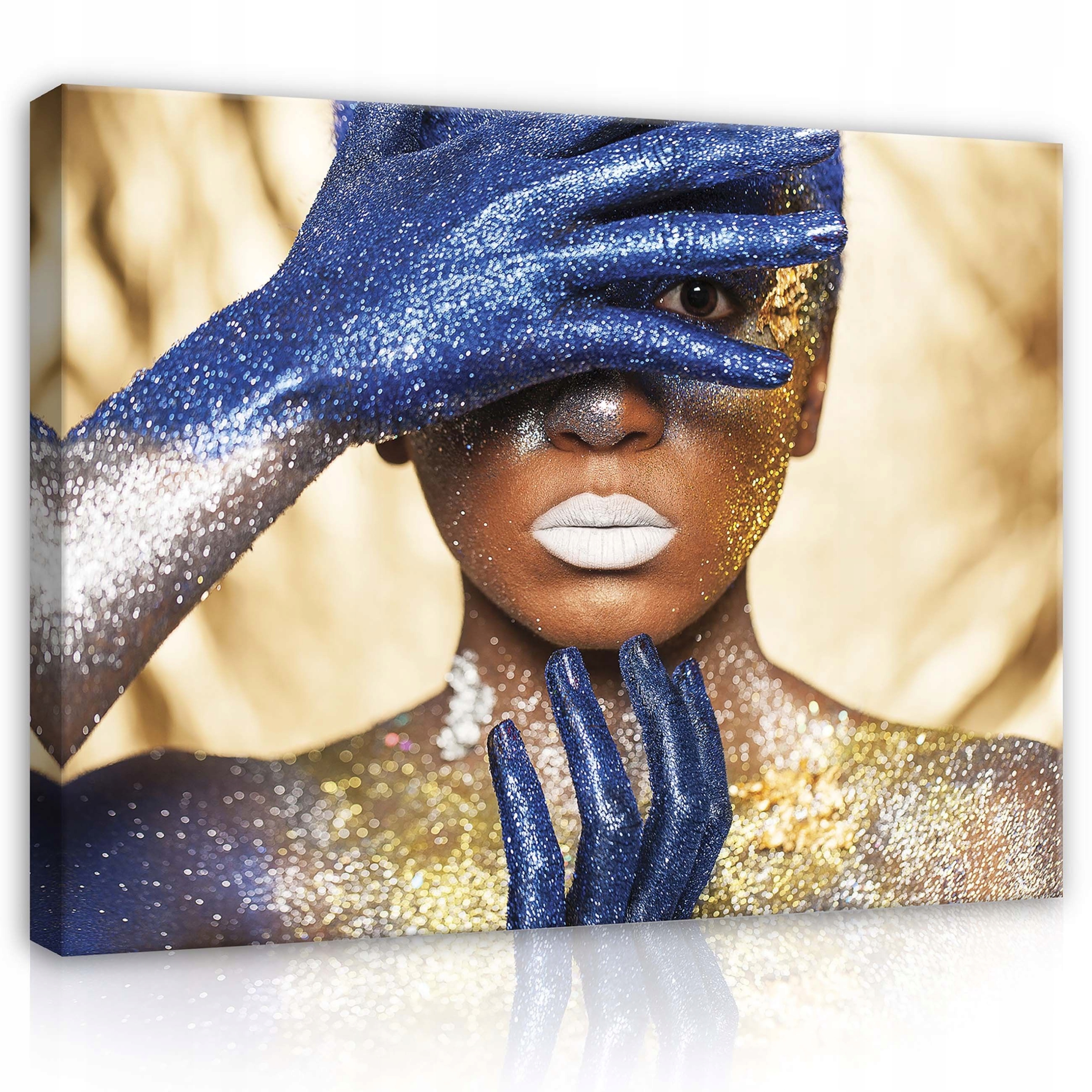 Obraz 100x75 Brokát lesk portrét krása tajemství zlato make-up umění