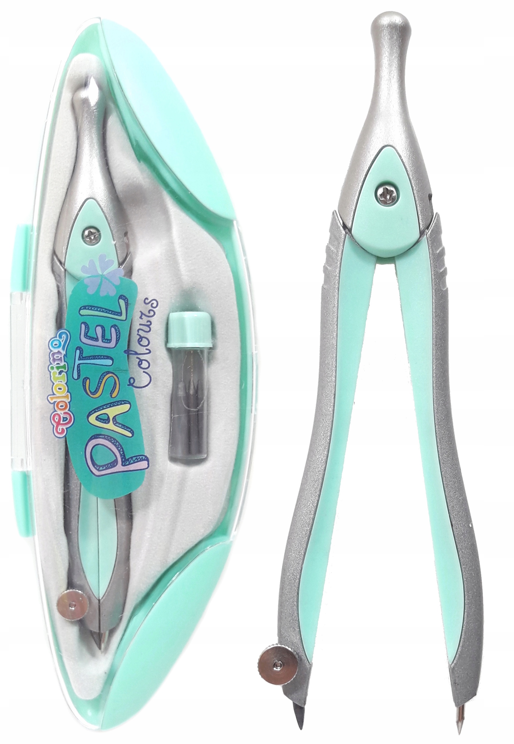 ZESTAW GEOMETRYCZNY CYRKIEL PASTEL COLORINO-7355