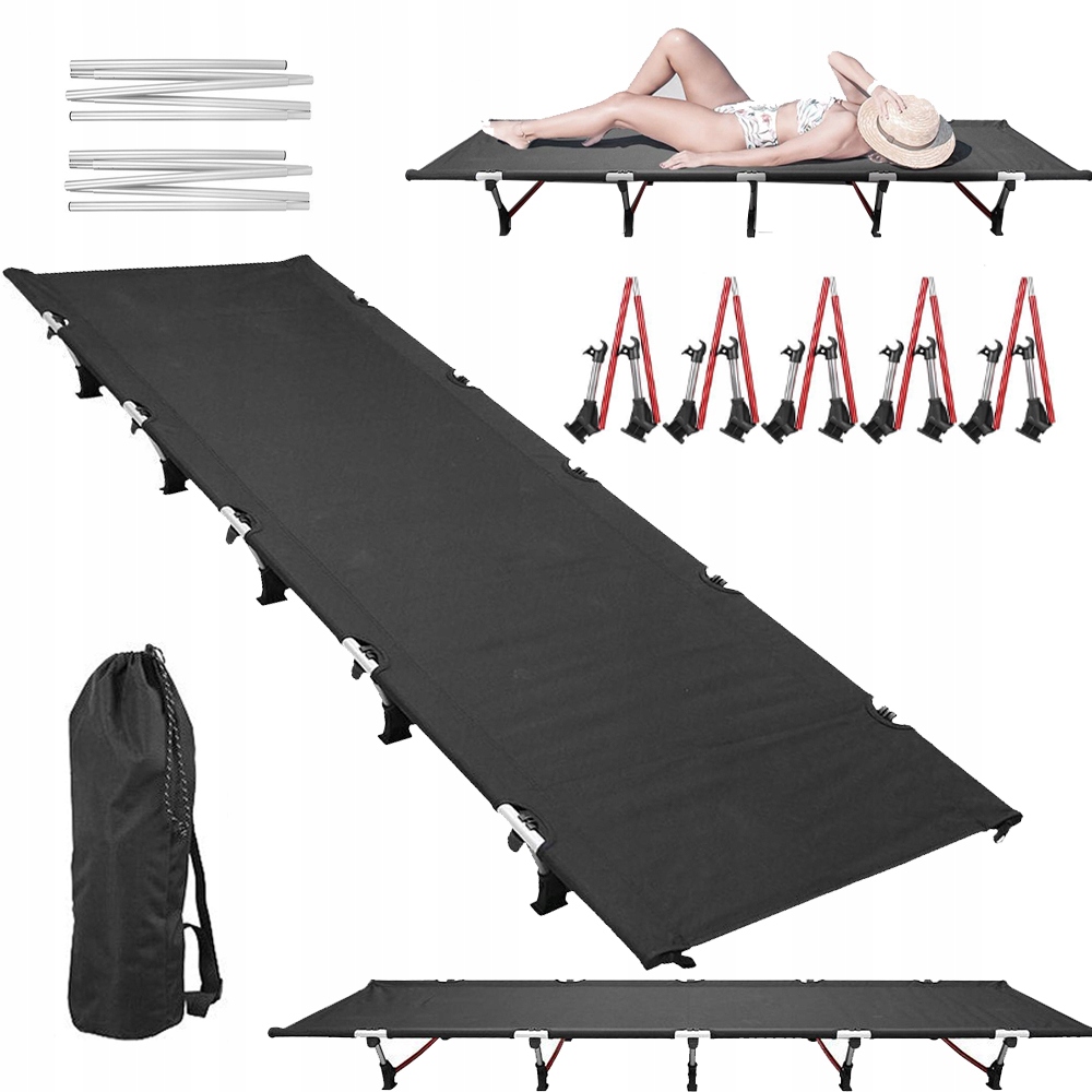 Polovní Postel Kempingová Skládací Kanadská Lehká Premium 190x66x14.5 CM