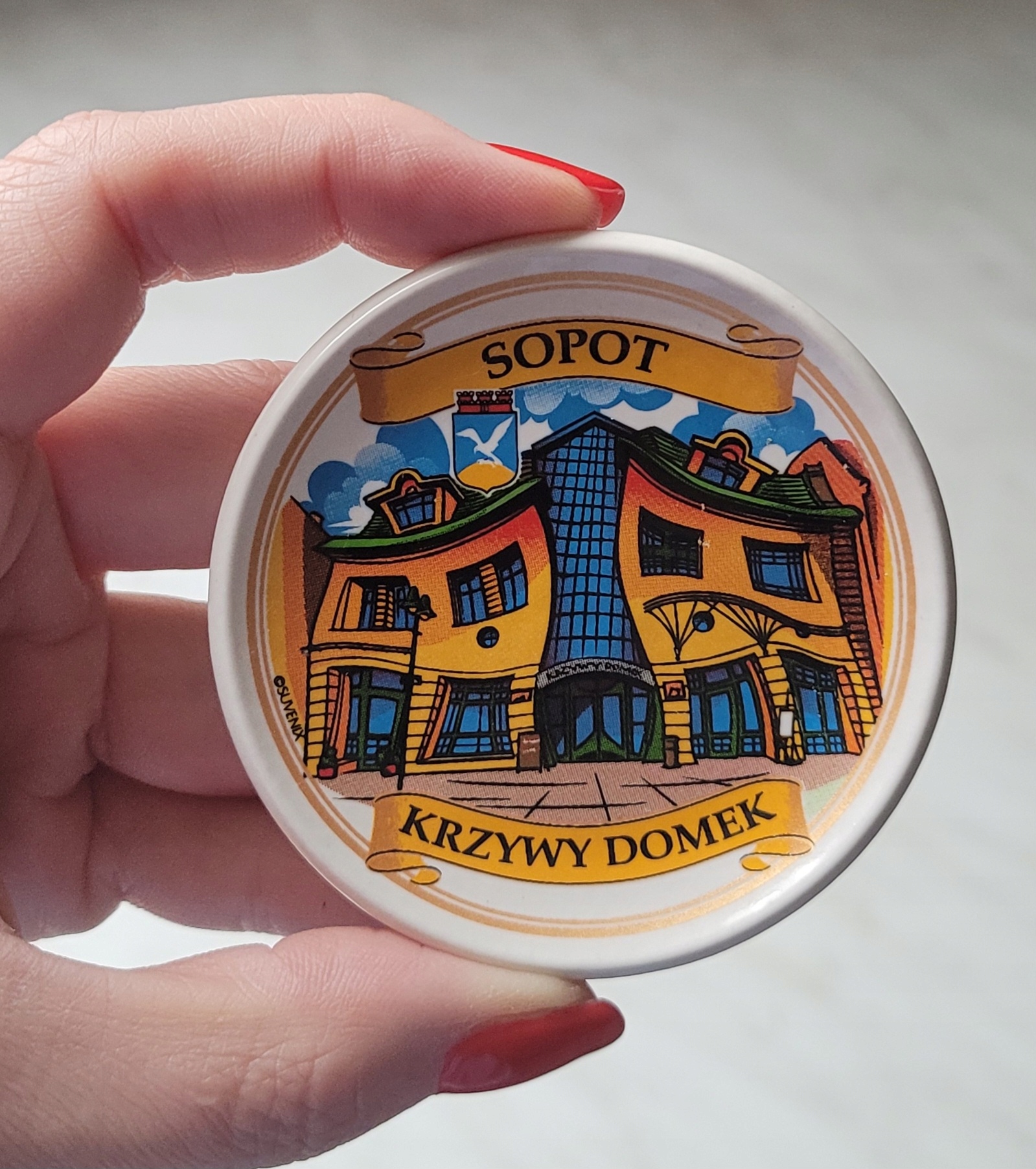 SOPOT /Кривой Домик /блюдце - магнит на холодильник
