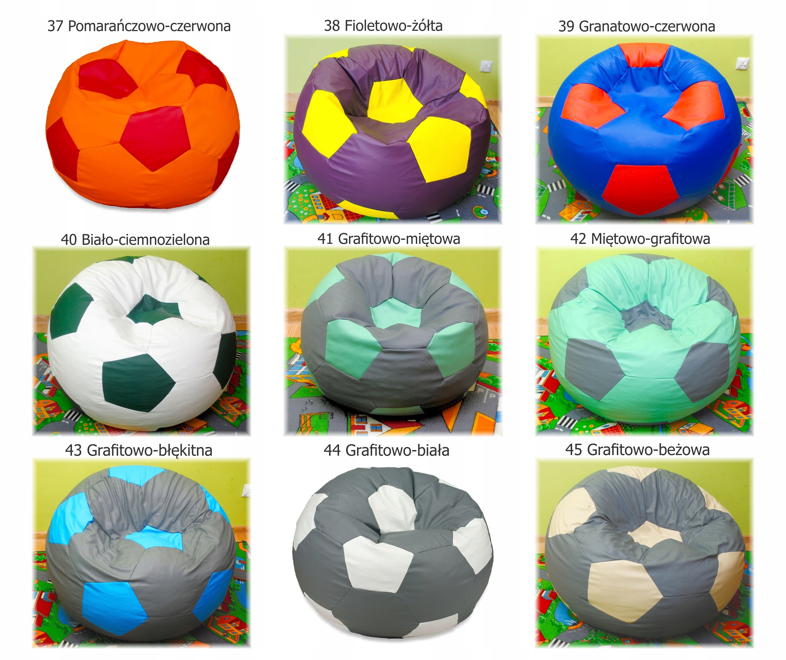 WYGODNA PUFA EGATO, FOOTBALL SAKO, GWARANCJA 80cm Typ worek