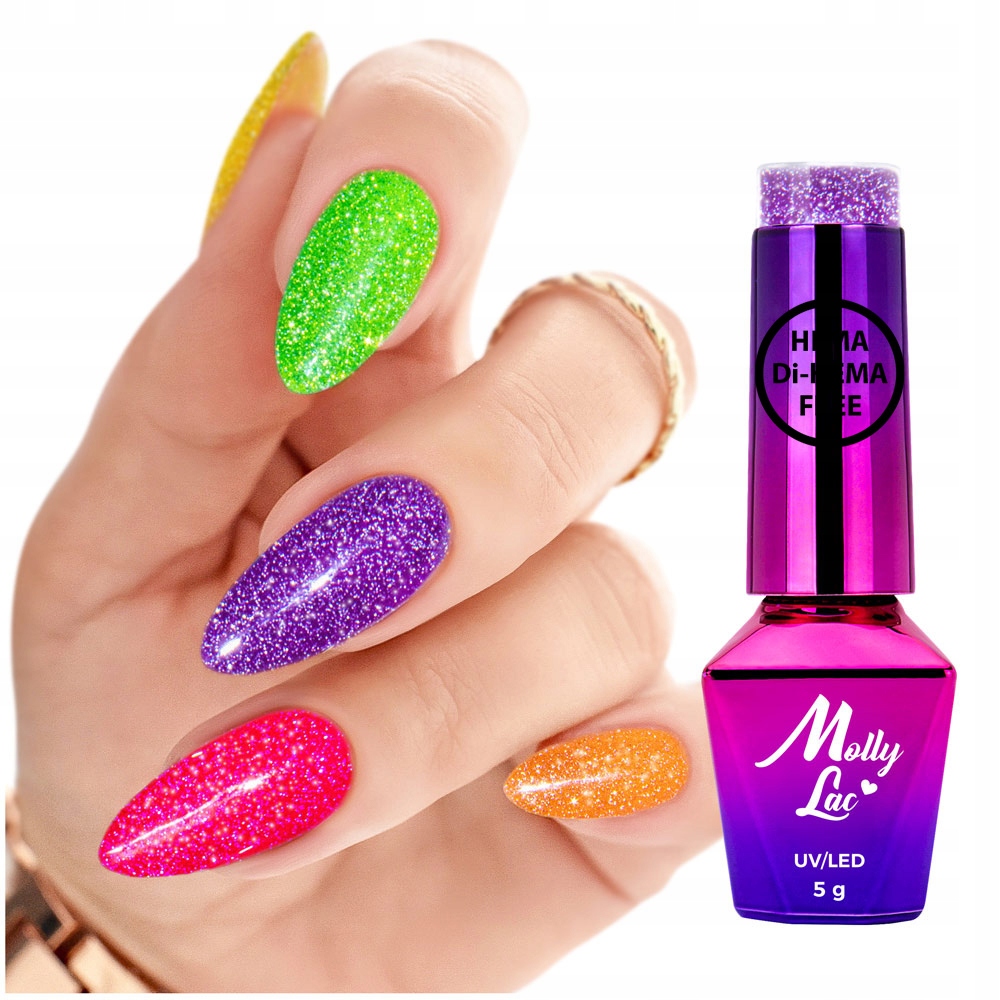 

Lakiery Hybrydowe Flashing Neon Brokatowe Drobinki