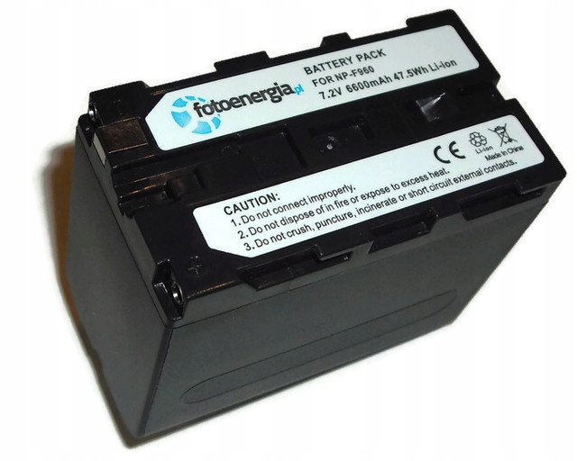 

Bateria do Sony NP-F960 F960 7,2V 6600mAh 47,5Wh