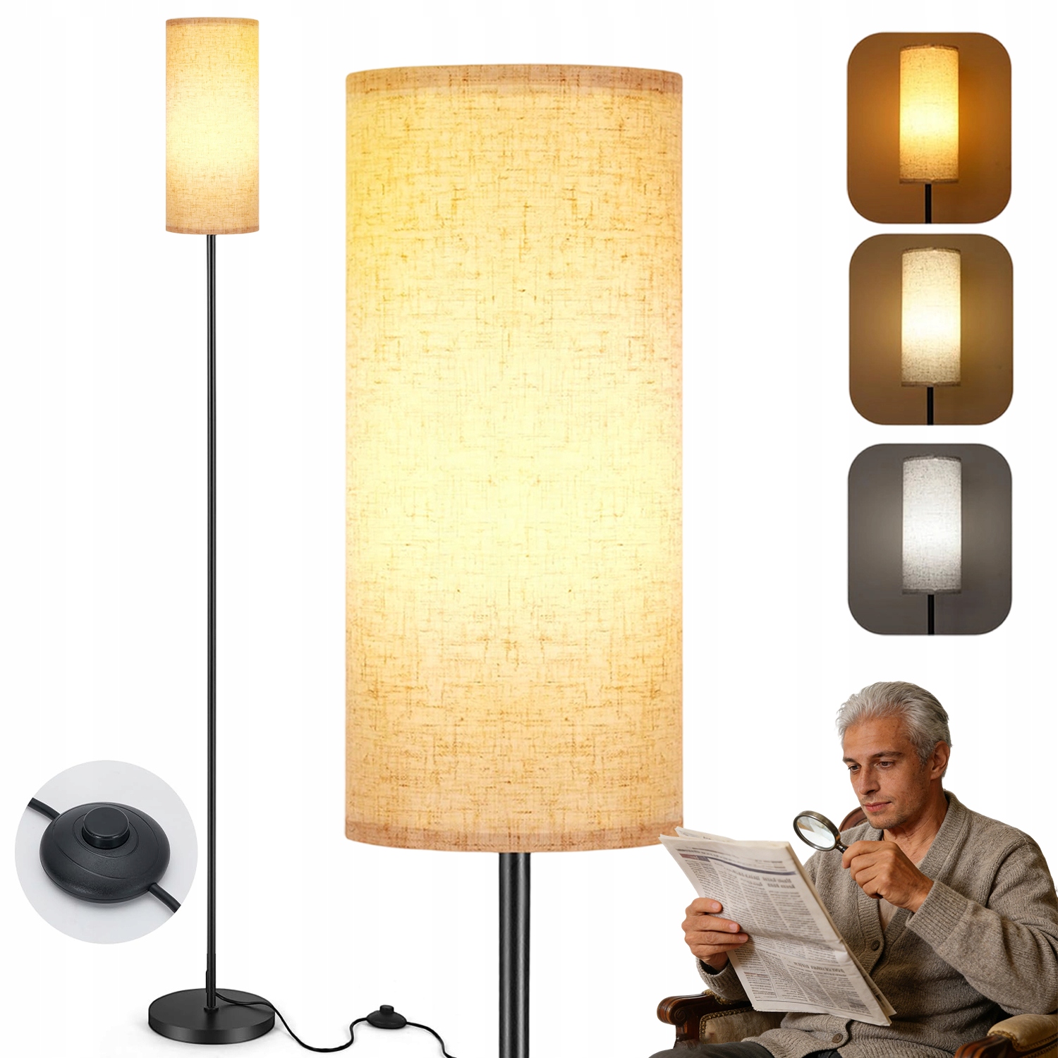 Stojací Lampa 12 W, Stmívatelná, S Led Žárovkou, Do Ložnice, Obývacího Pokoje