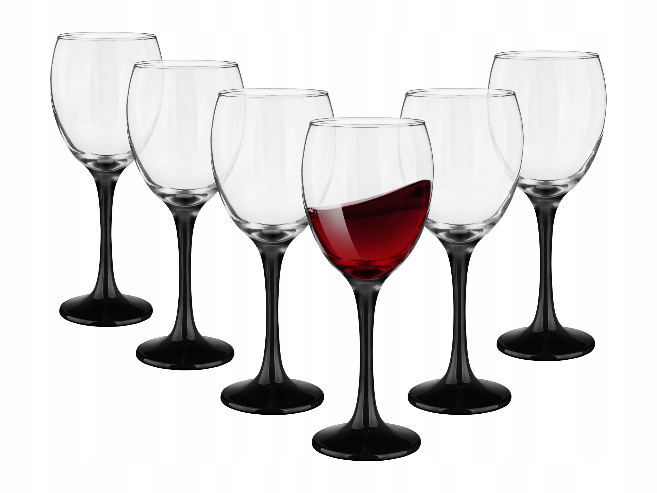 

Komplet Kieliszki do wina czarna nóżka 6szt