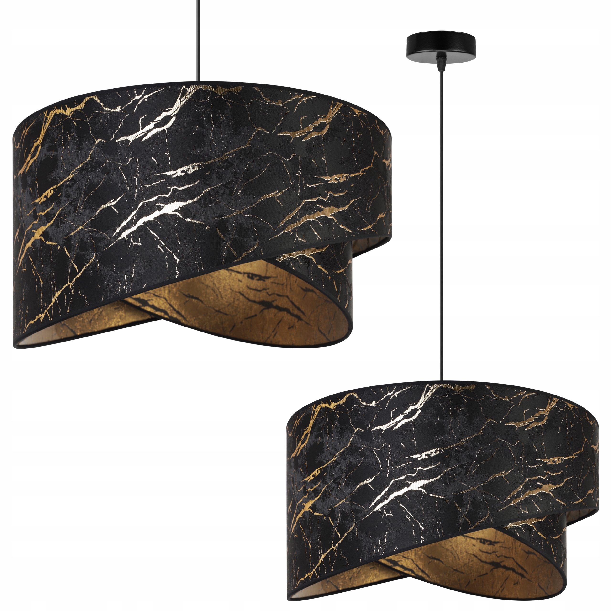 

Lampa Wisząca Sufitowa Abażur Marmur Złoty