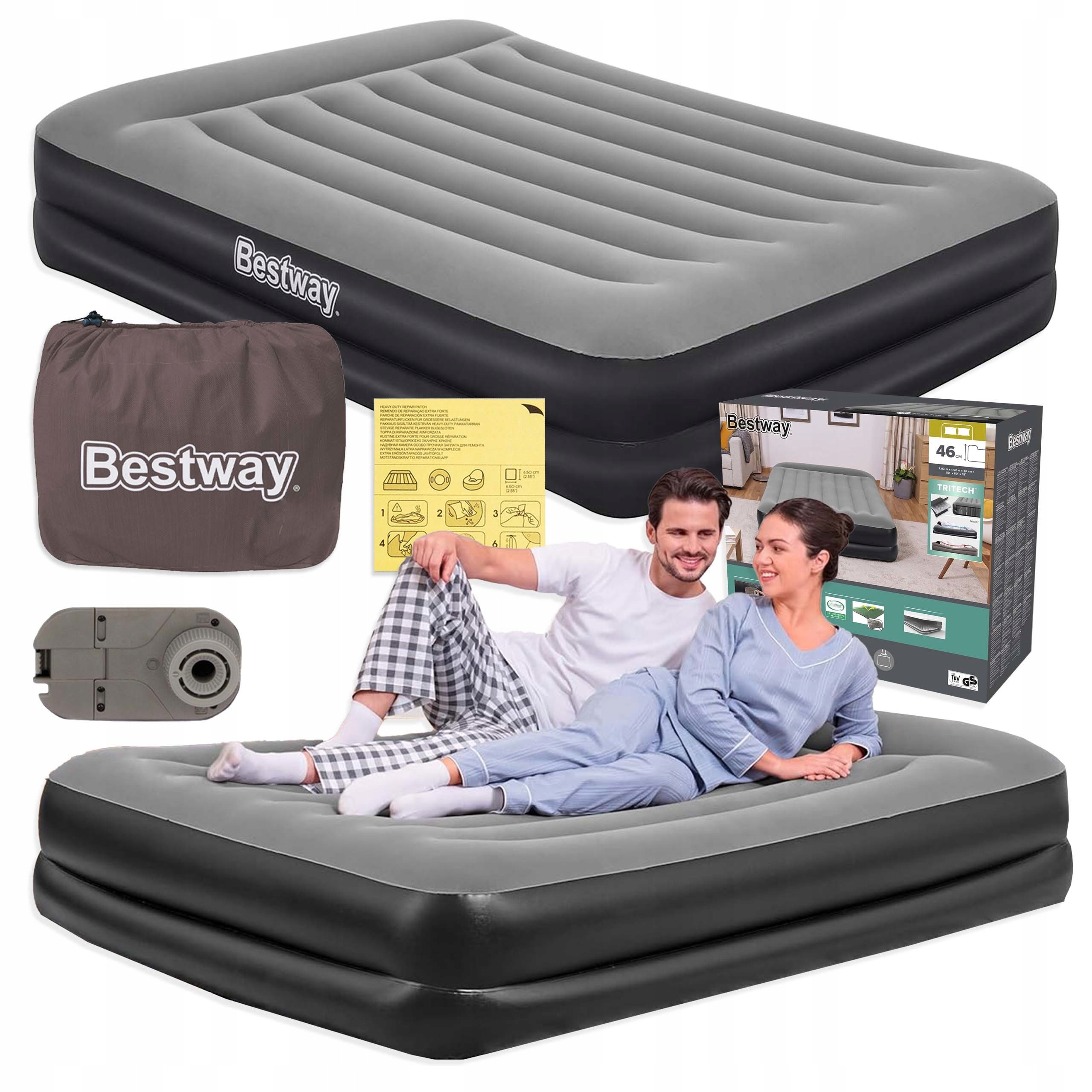 Matrace Dvoulůžková postel na spaní s pumpou 230V Bestway Model 2026