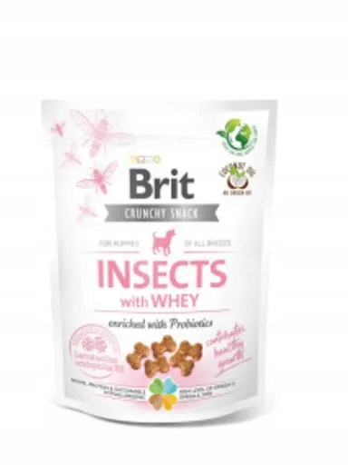 5x Brit Care Dog Crunchy Cracker Puppy Insects bohaté na syrovátku 200g
