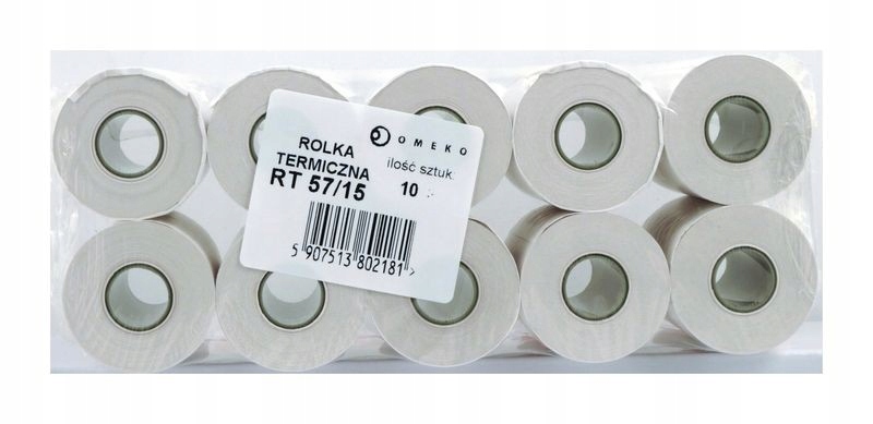 

Rolki Kasowe Termiczne 57mm x 15m OPK.10 Szt.
