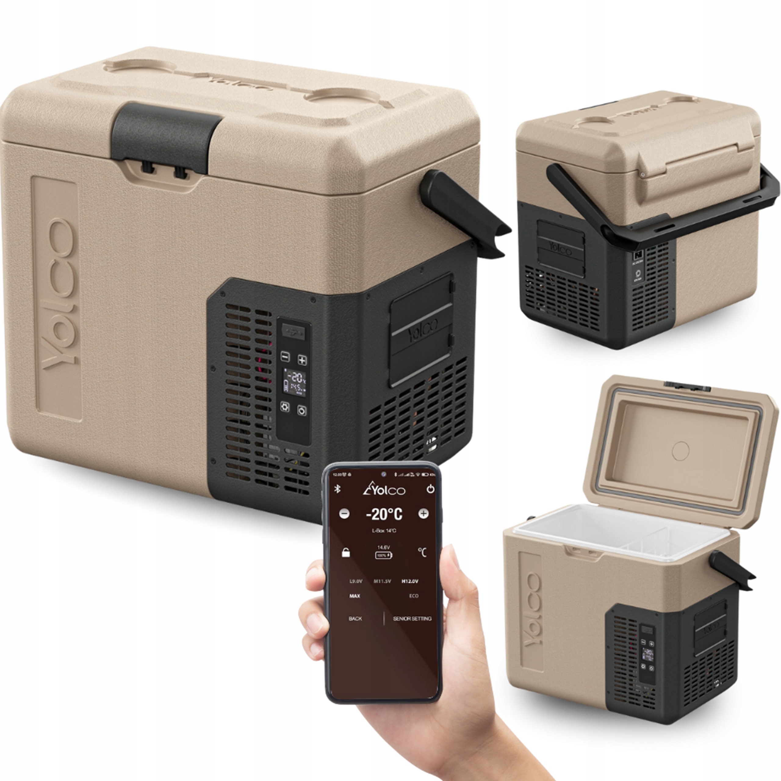 Lodówka Turystyczna Kompresorowa Yolco ET18 Sand 17L Do Auta Busa Camping