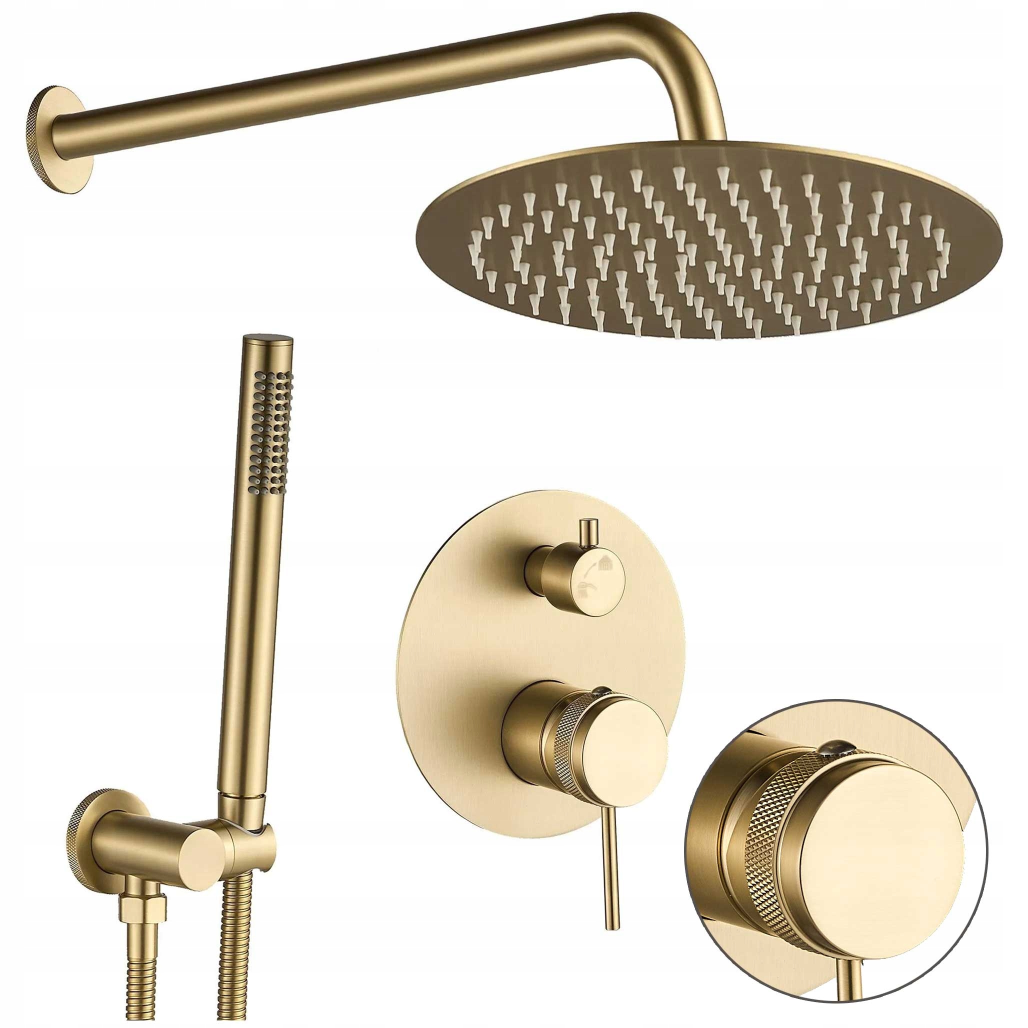 Podomietkový sprchovací set zlatý Rea Lungo Grip kartáčovaný, zdobený