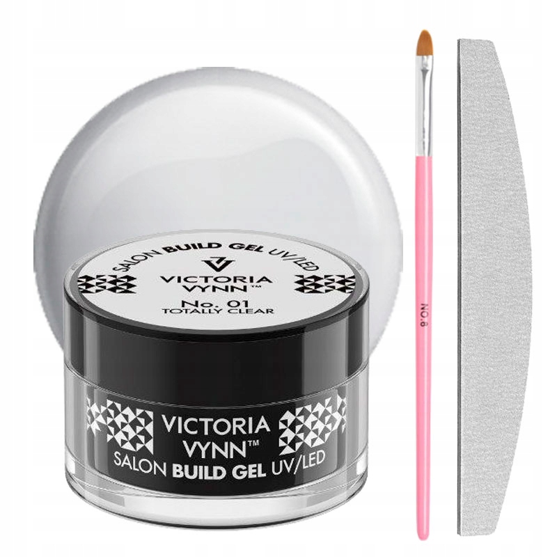Victoria Vynn Stavební gel 01 Transparent 50ml Clear Štětec Pilník