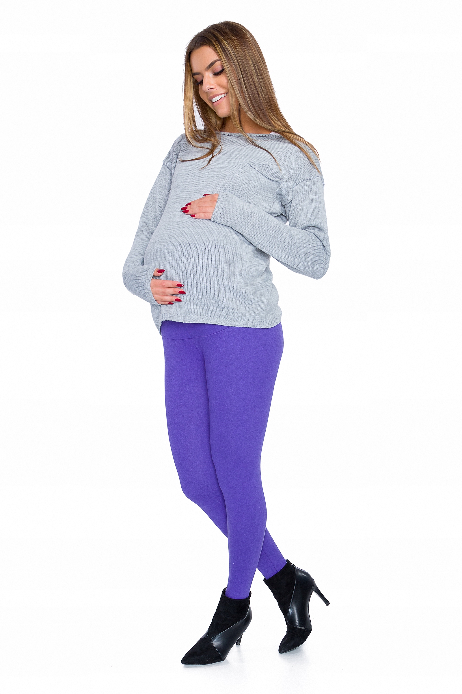 CIĄŻOWE LEGGINSY ZAPIĘTKA CIEPŁE GETRY LSPRG XL Marka MITAAMI