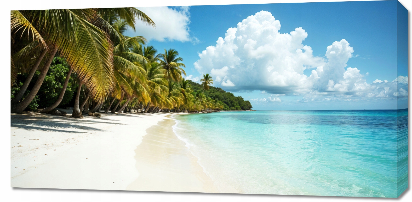 Obraz 100x50 cm na plátně do obývacího pokoje Ložnice Panorama Rajská pláž 2