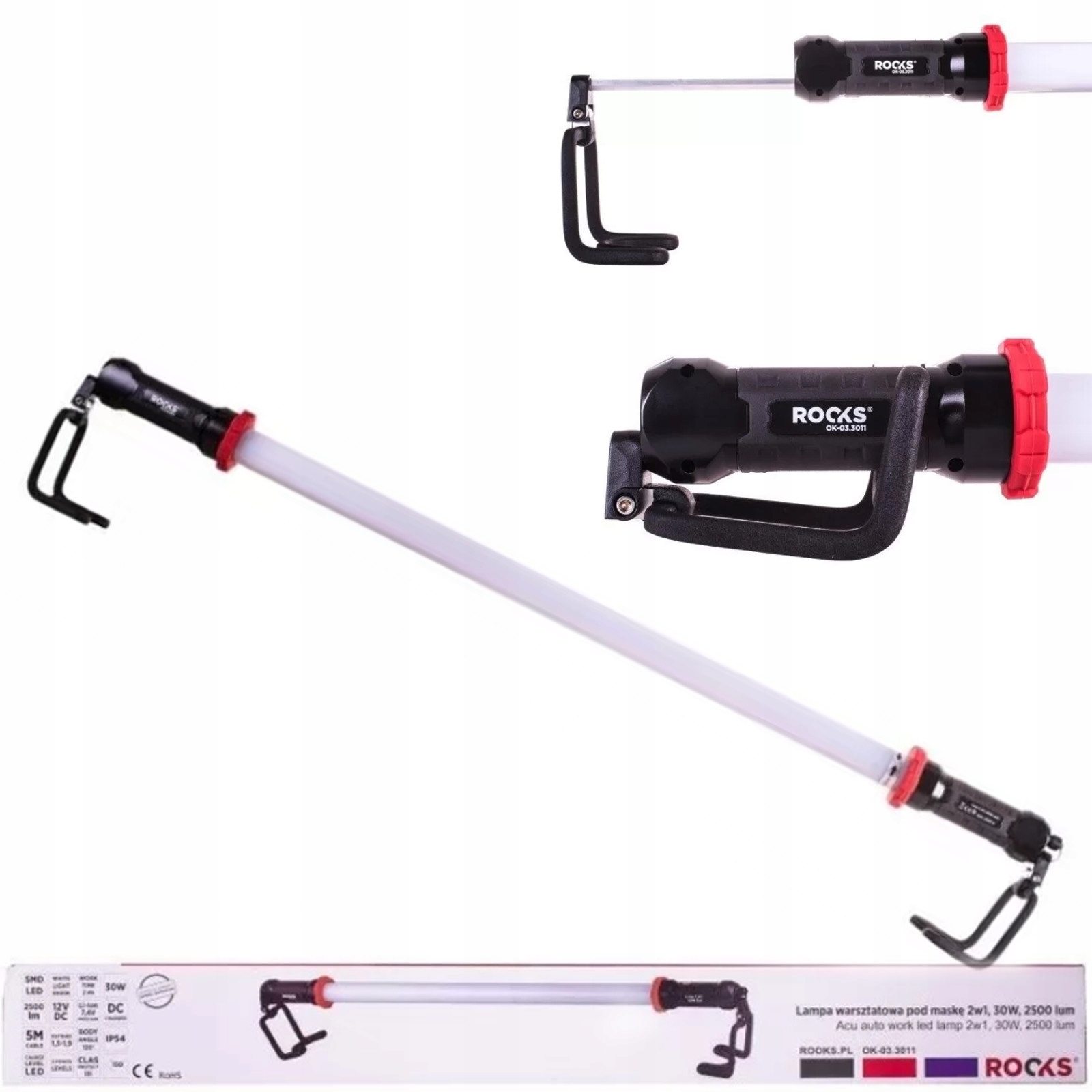 Dielenská Lampa Pod Masku 2V1, 30W, 2500 LM OK-03.3011
