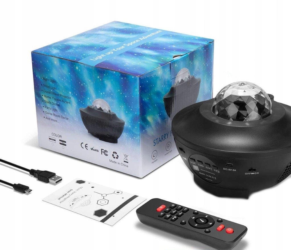 

Głośnik Projektor Lampka Bluetooth Usb Czarny