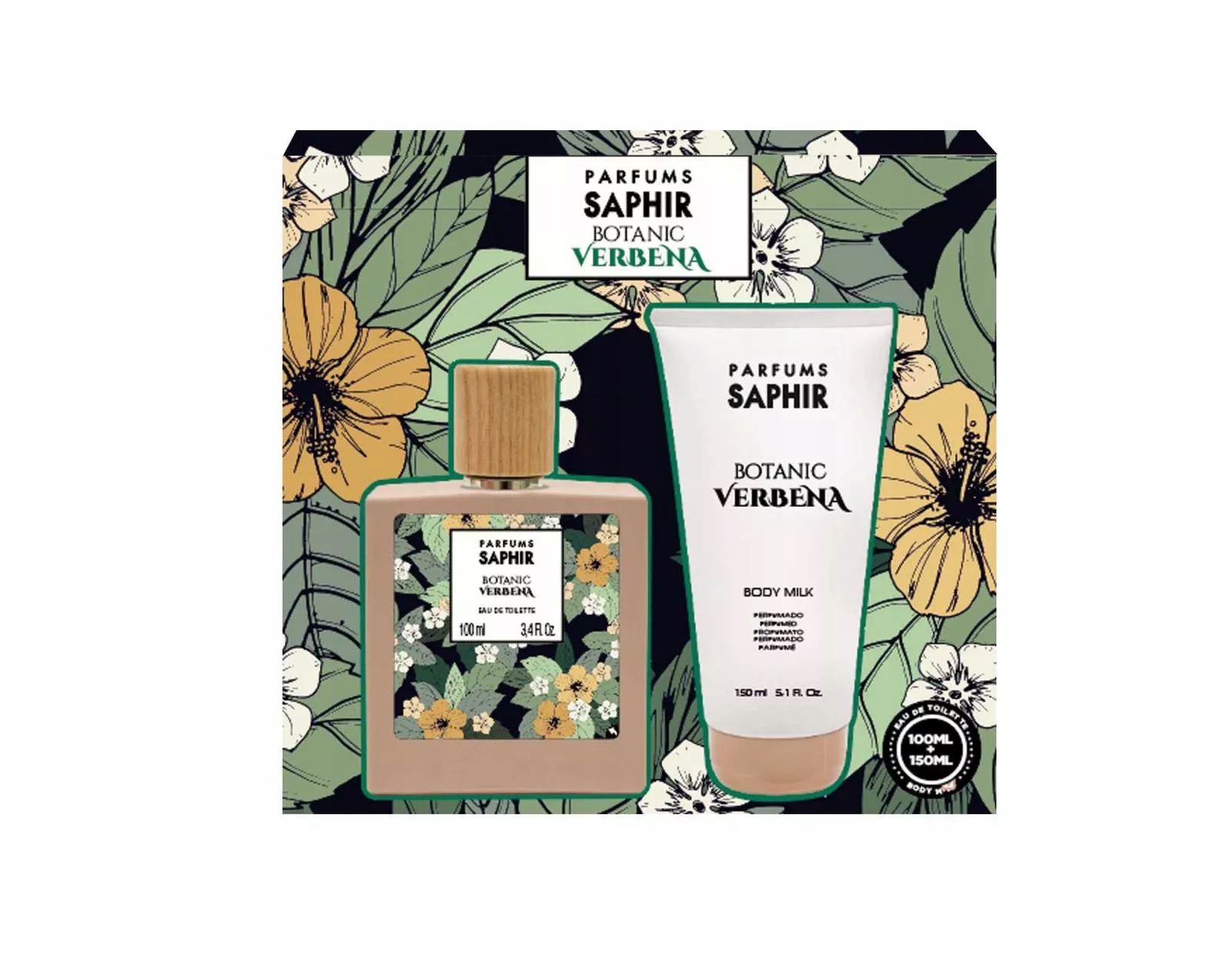 Set Saphir Botanic Verbena Edt sprej 100 ml Body Milk 150 Ml