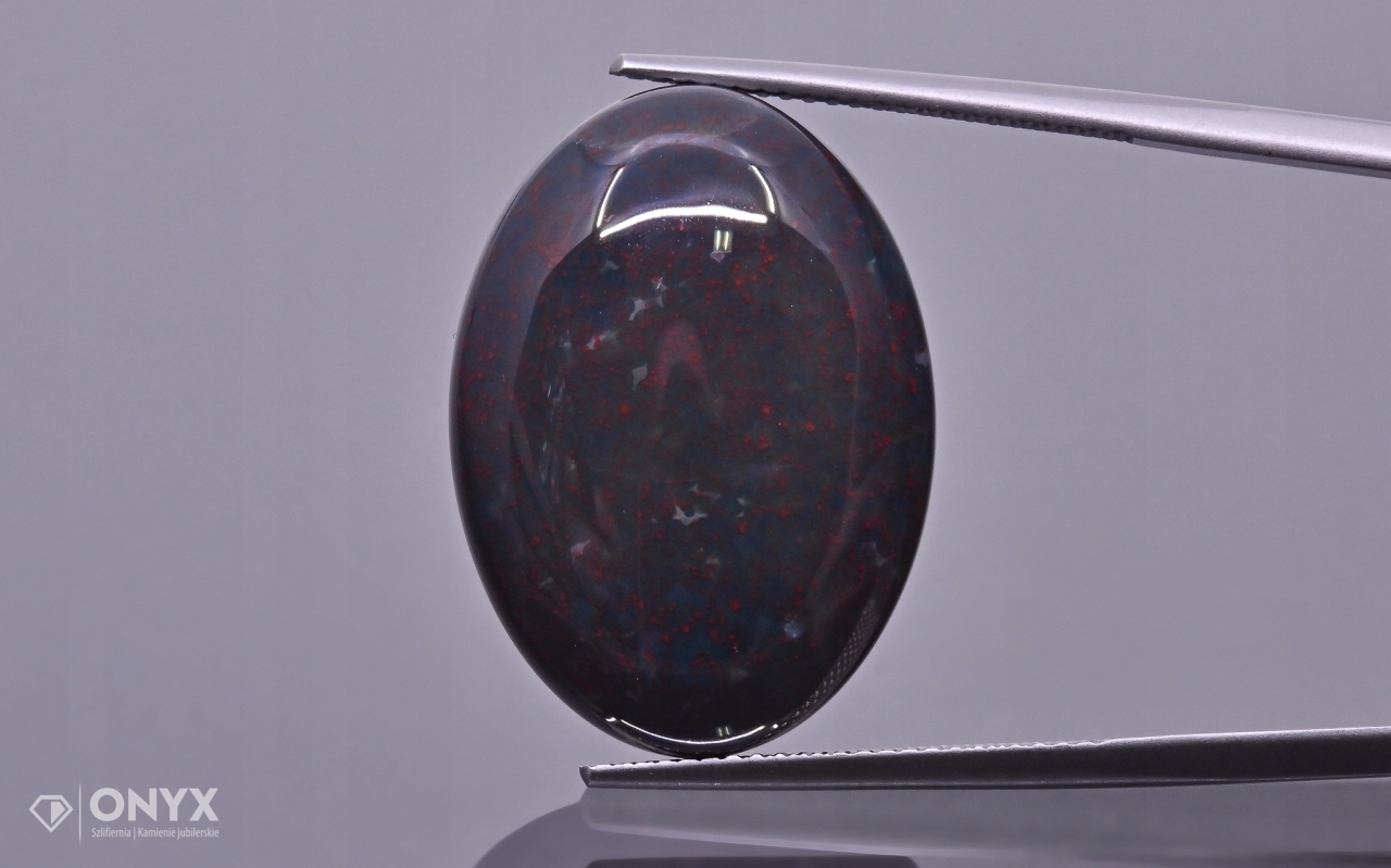 Heliotrop kabošon ovál 25x18 mm