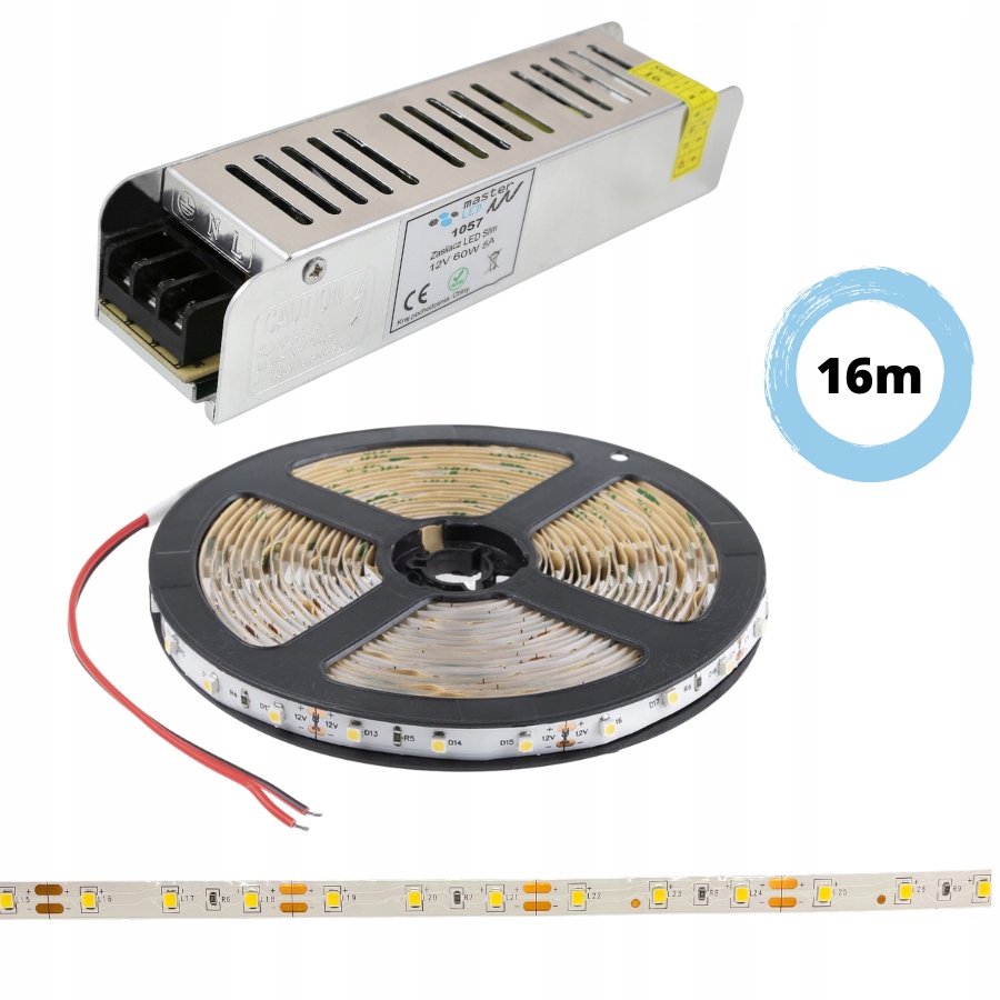 Sada 16 m Led pásikov Premium studená biela 12V
