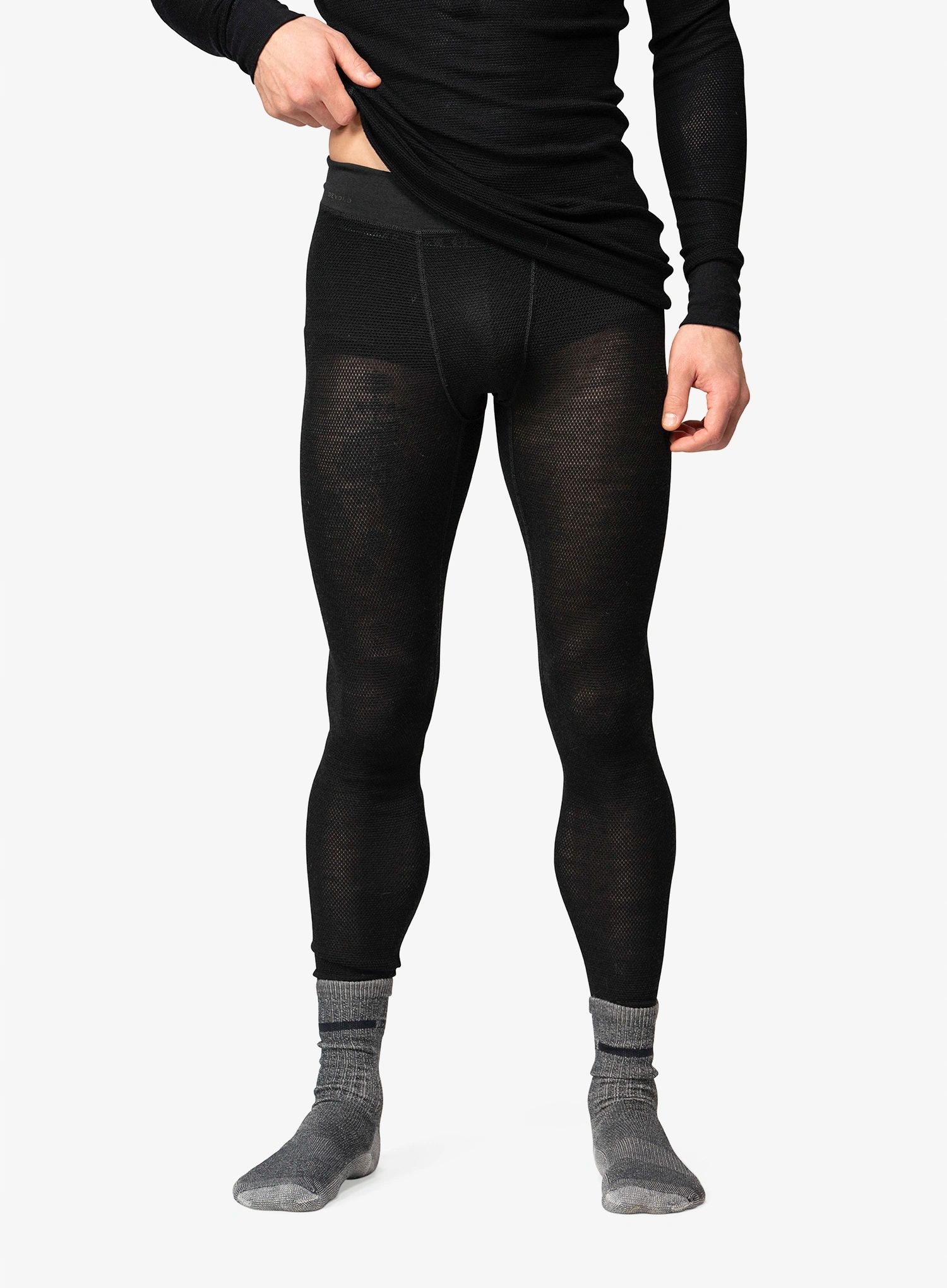 Legginsy termoaktywne Devold Wool Mesh 190 Longs caviar S