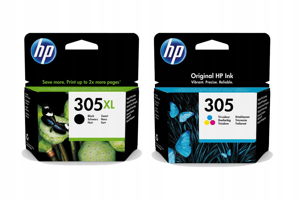 

2 tusze org. Hp 305XL 305 Cmyk 3YM62AE 3YM60AE