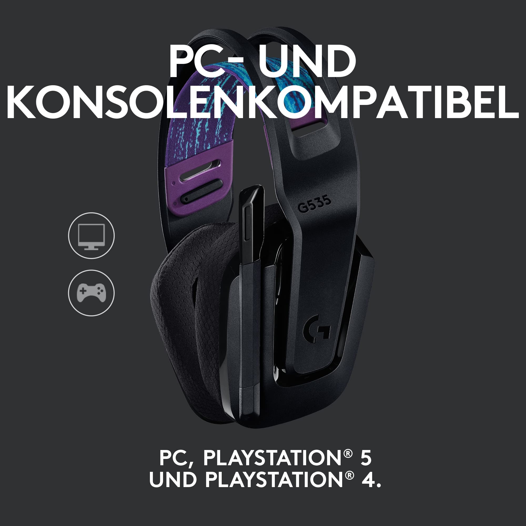 LOGITECH G535 LIGHTSPEED Bezprzewodowy Lekki Headset Gamingowy PC PS4 PS5 — miniatura 3