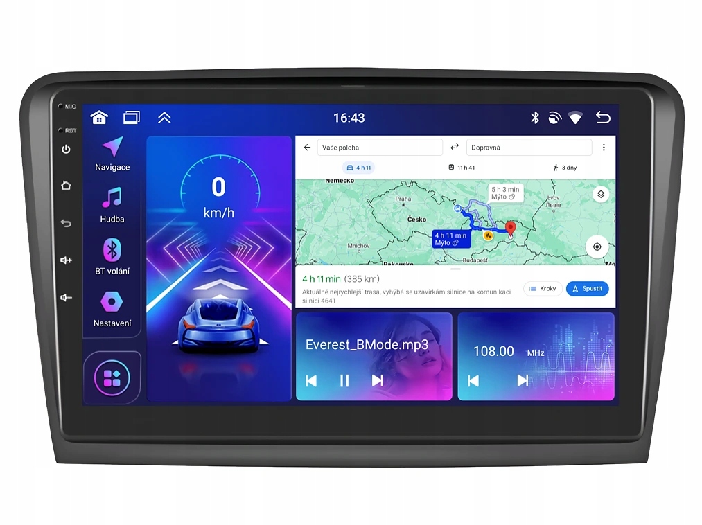 Bmode 2DIN autorádio BEV03 Android, Škoda Superb II