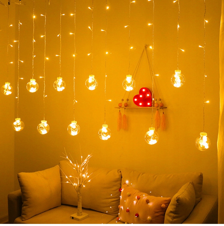 

Kurtyna Świetlna Kulki Lampki Choinkowe 108 Led