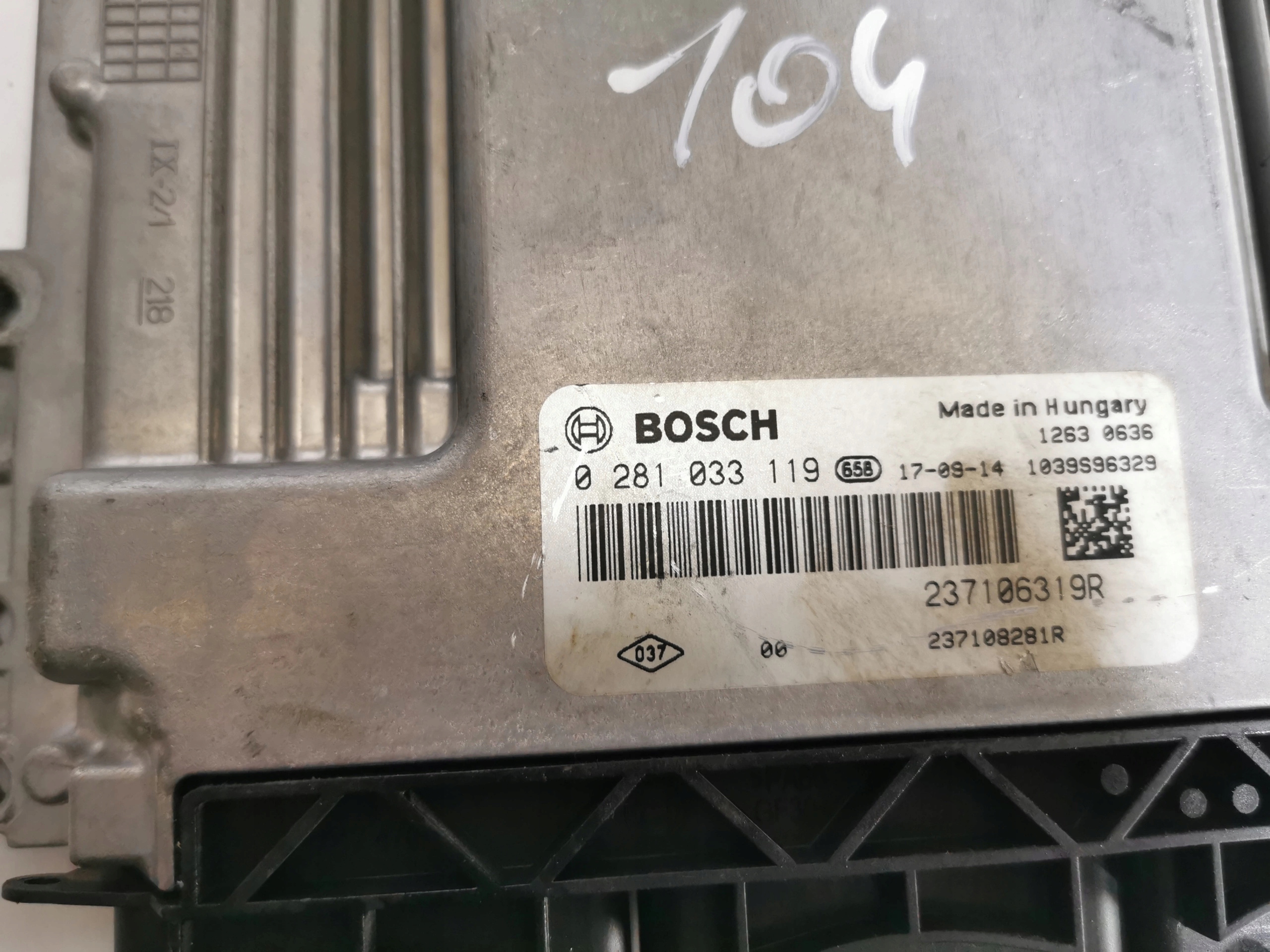 RENAULT CLIO 1.5DCI 0281033119 237106319R computer