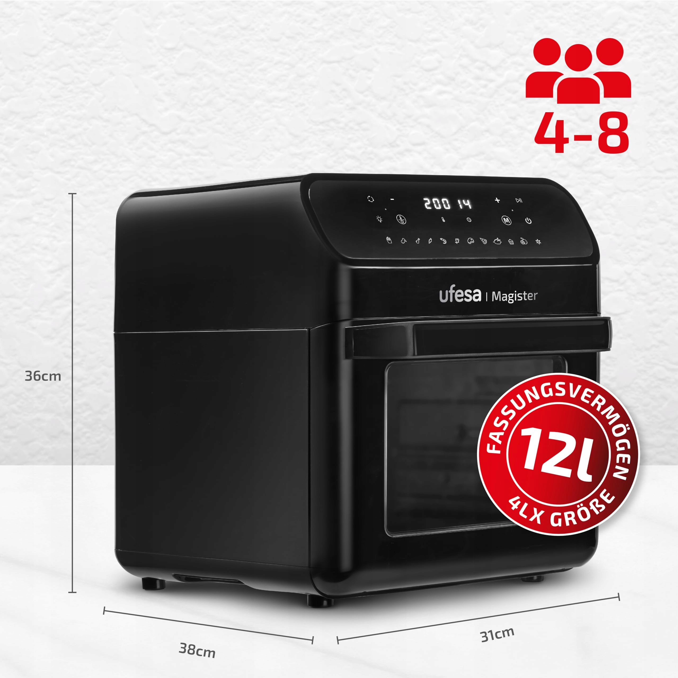 UFESA Magister Frytkownica Beztłuszczowa XXL 12L 200C 1850W Czarna — miniatura 6
