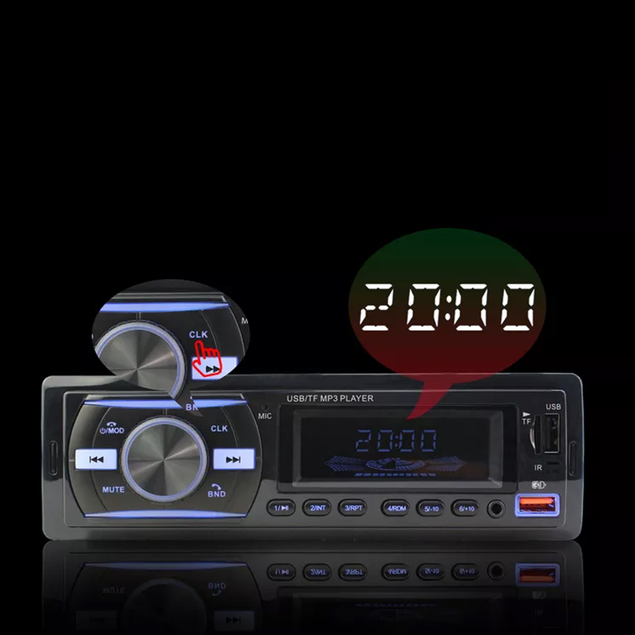 RADIO SAMOCHODOWE BLUETOOTH USB MP3 AUX KOLORY Pilot w zestawie tak