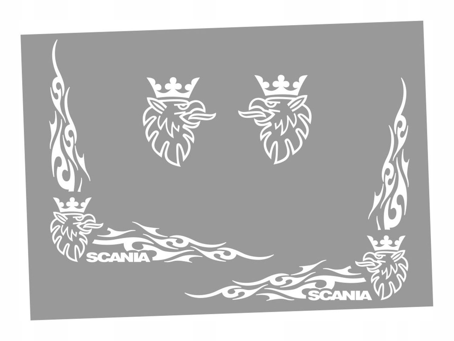 Naklejki Narożniki do Scania na boczne szyby GRYFy