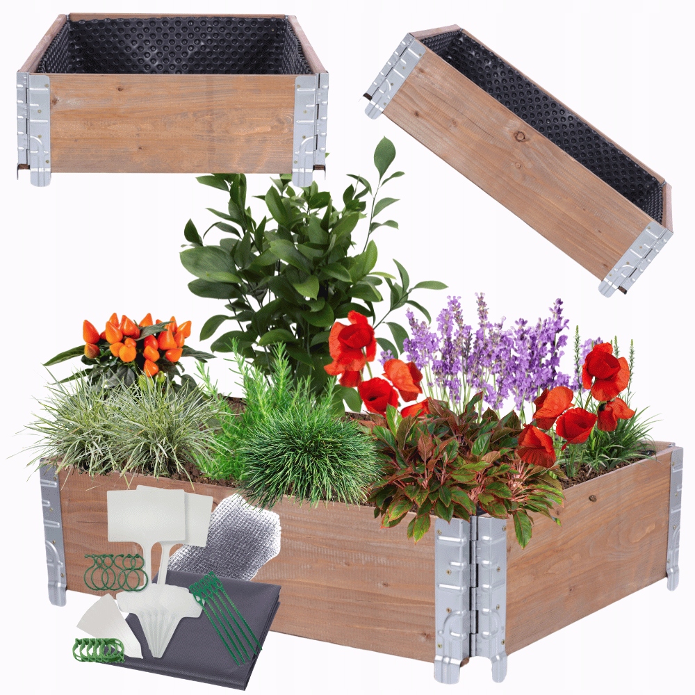 Kaskádový vyvýšený záhon nastavitelný Fólie Kbelíky impregnační 20x60x80