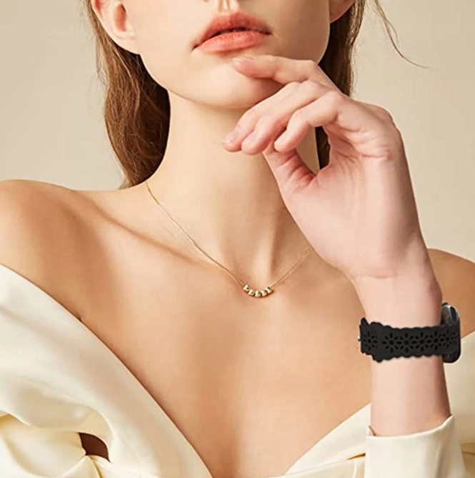 PASEK SILIKONOWY KORONKOWY DO APPLE WATCH 38/40MM Długość 210 mm