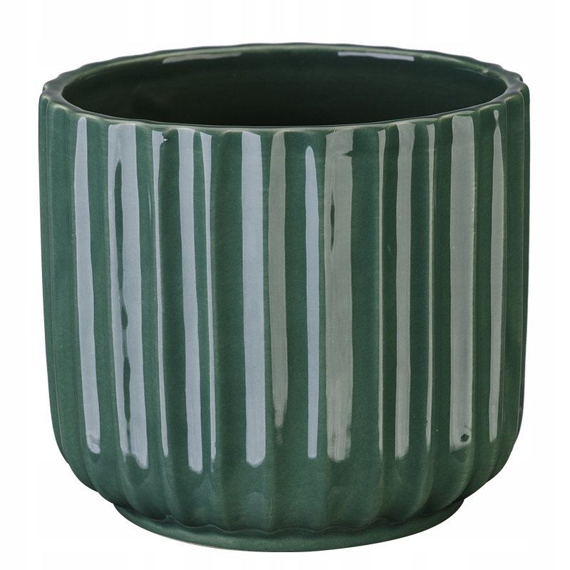 

Osłonka doniczka ceramiczna 12 cm zielony połysk