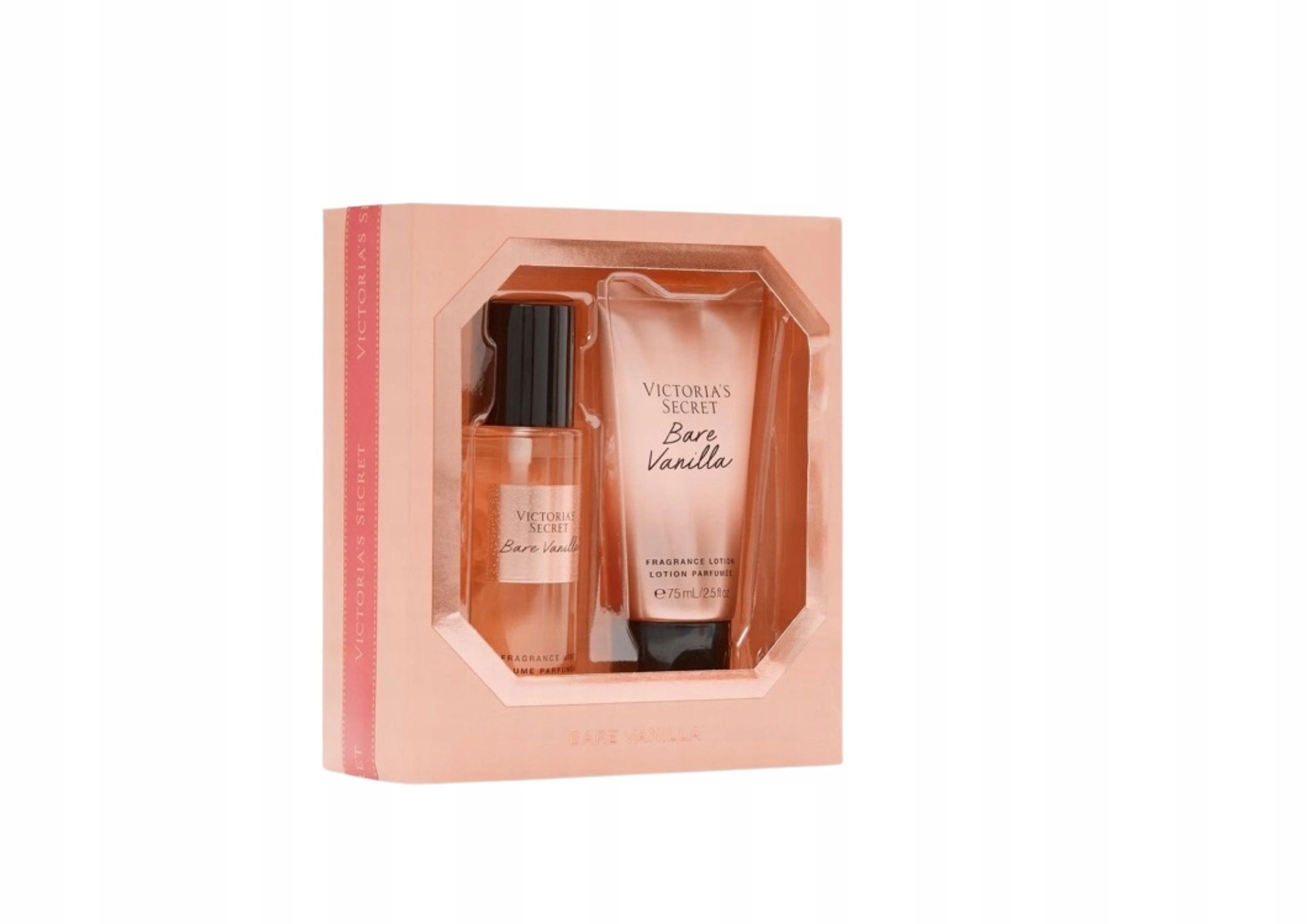 Victoria's Secret, Bare Vanilla, zestaw: mgiełka balsam, 2x75 ml