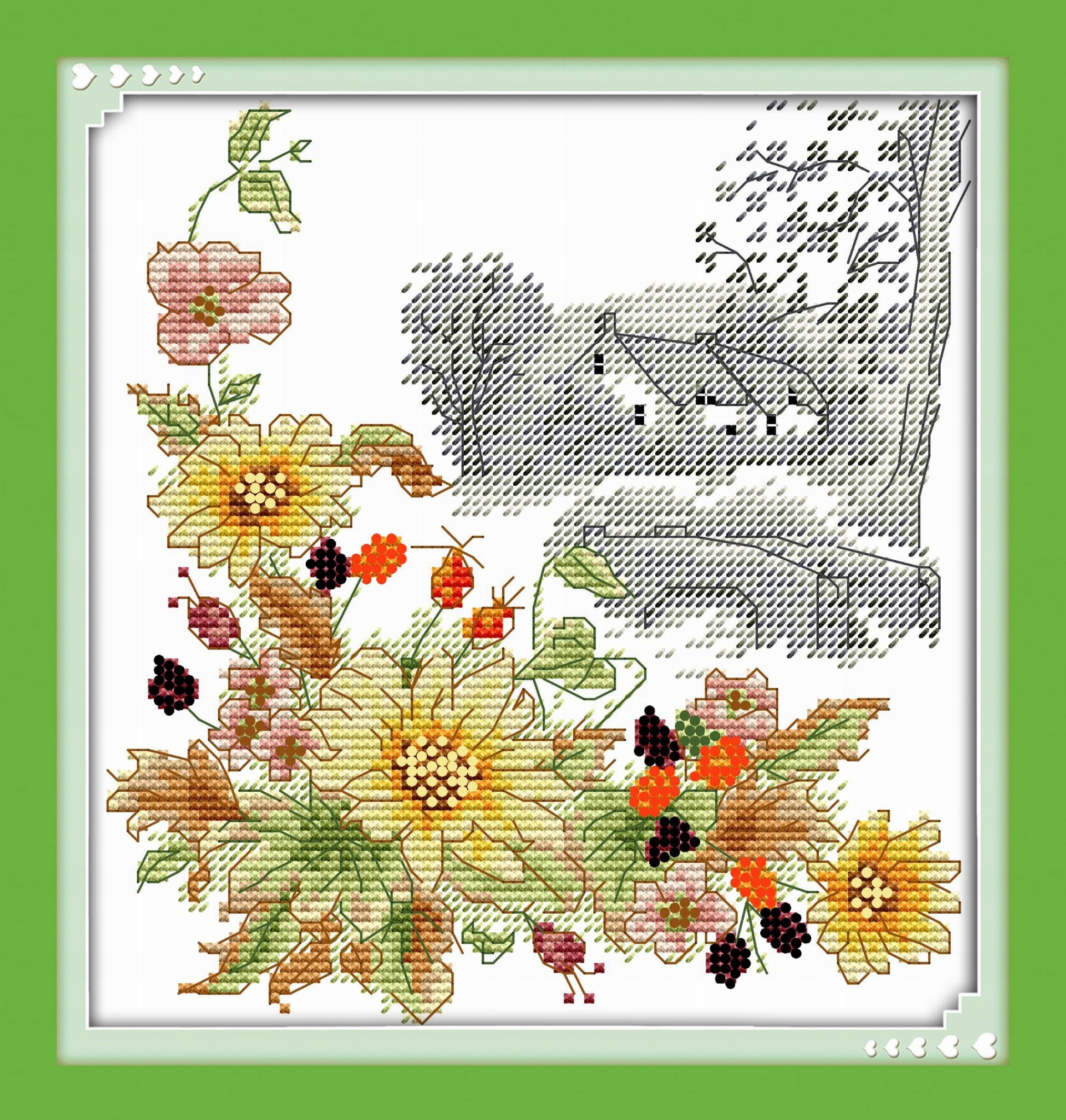 Kanva s potiskem vyšívací sada (kanva,mulina)