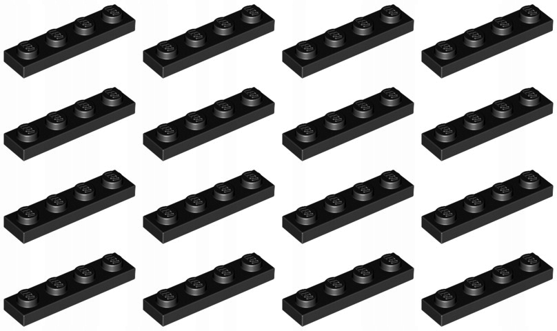 

Lego 3710 Płytka 1x4 czarna Nowa (10g) 16 szt.