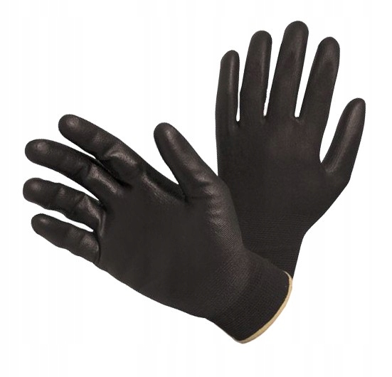 RĘKAWICE OCHRONNE CZARNE 9 - L POLIURETAN - 1 para