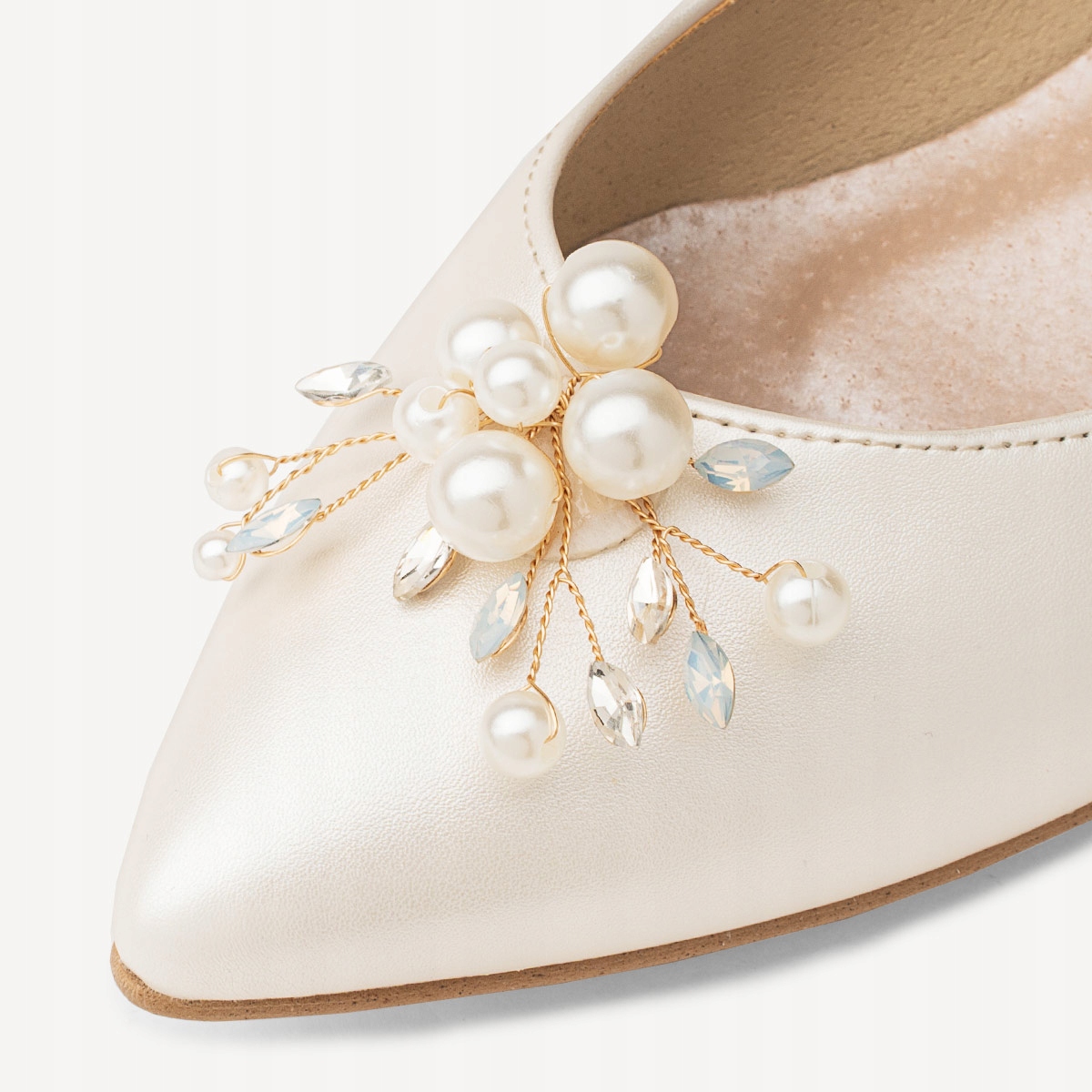 BRILU ŚLUBNE PERŁOWE BALERINKI Z OZDOBĄ IVORY 39 Płeć kobieta