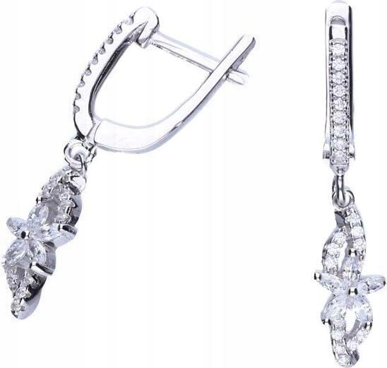 Stříbrné náušnice 925 s kytičkami a zirkony 3,60 g, moderní dámský vzor