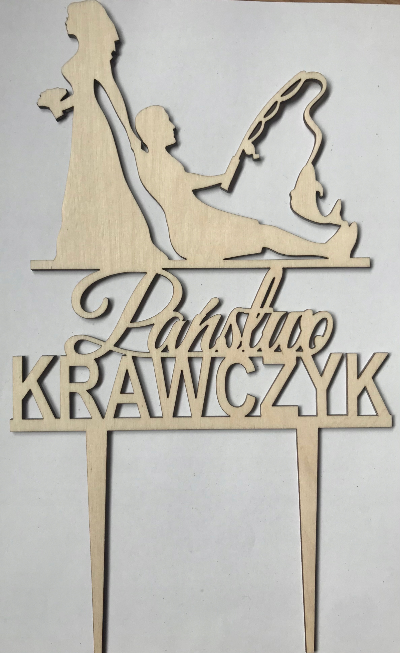 

topper,toper,dekoracja tortu wędkarz,personalizacj