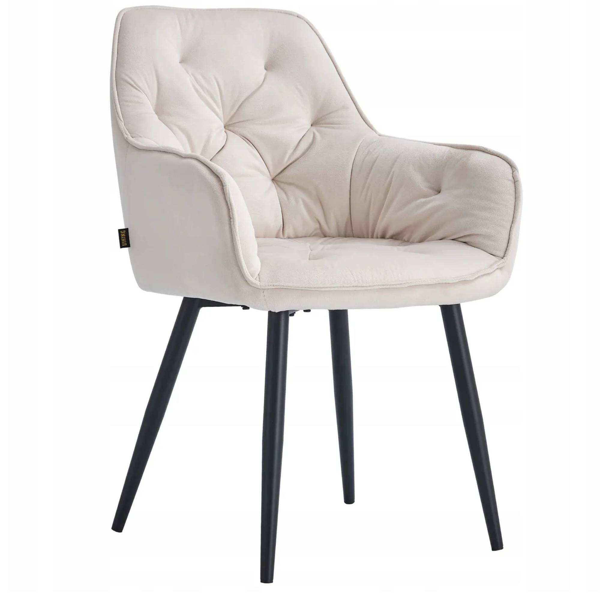 Čalúnená velúrová stolička do obývačky Moderné prešívané krémové Prince