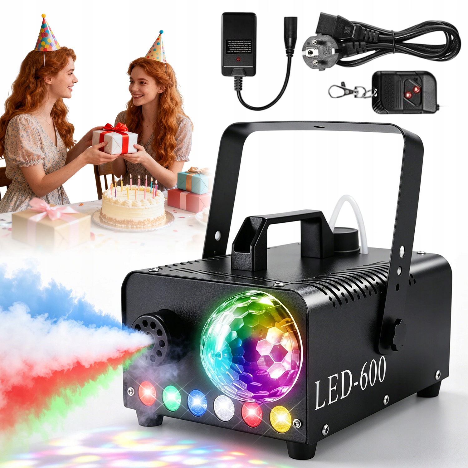 Barvy Světla Mini Kouřový Stroj Rgb 600W Pro Halloween Diskotéku