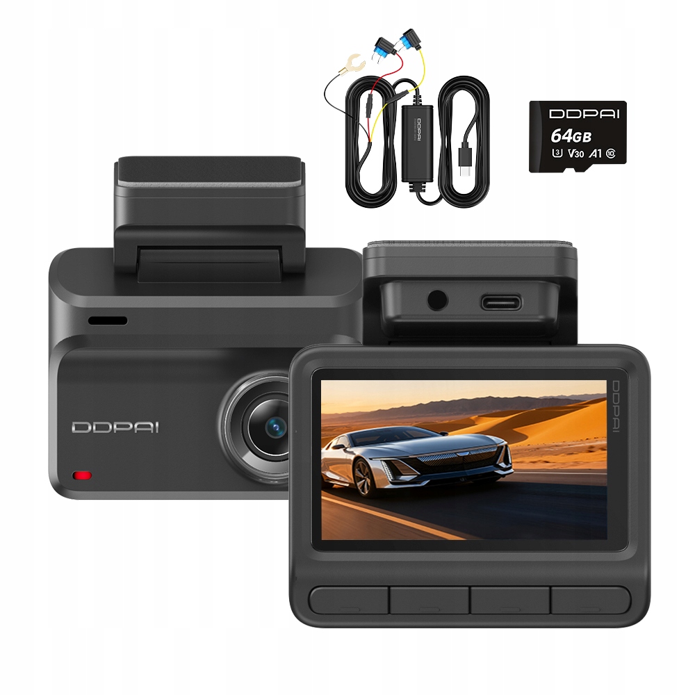 Kamera Automobilová Videorekordér Ddpai Z50 Pro 4K Gps 64GB Hardwire Kit