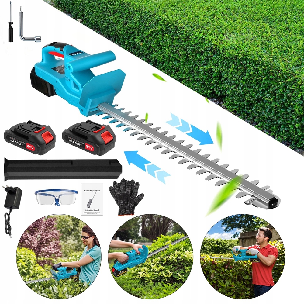 Akumulátorové nůžky na živý plot 2x Akumulátor pro keře a trubky 51 cm