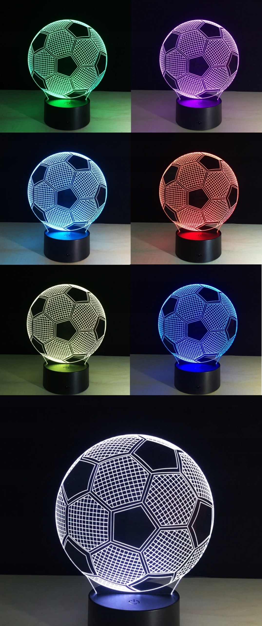LAMPKA NOCNA 3D PIŁKA NOŻNA FOOTBALL LED NA PILOTA Kod producenta LC392