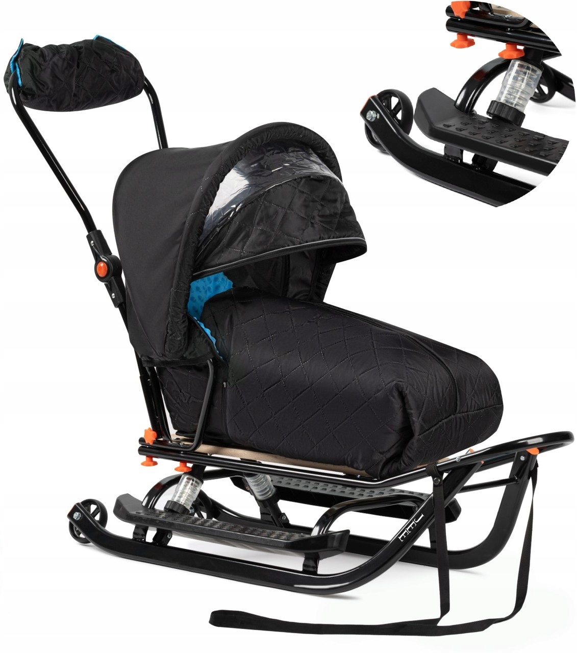 Sanki Jee Vip z Budką Kółka Amortyzatory dla Dzieci Śpiwór Mufka Minky