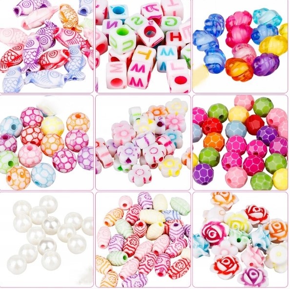 Zestaw koralików do robienia bransoletek ZABAWIA_PL Wiek dziecka 6 lat +