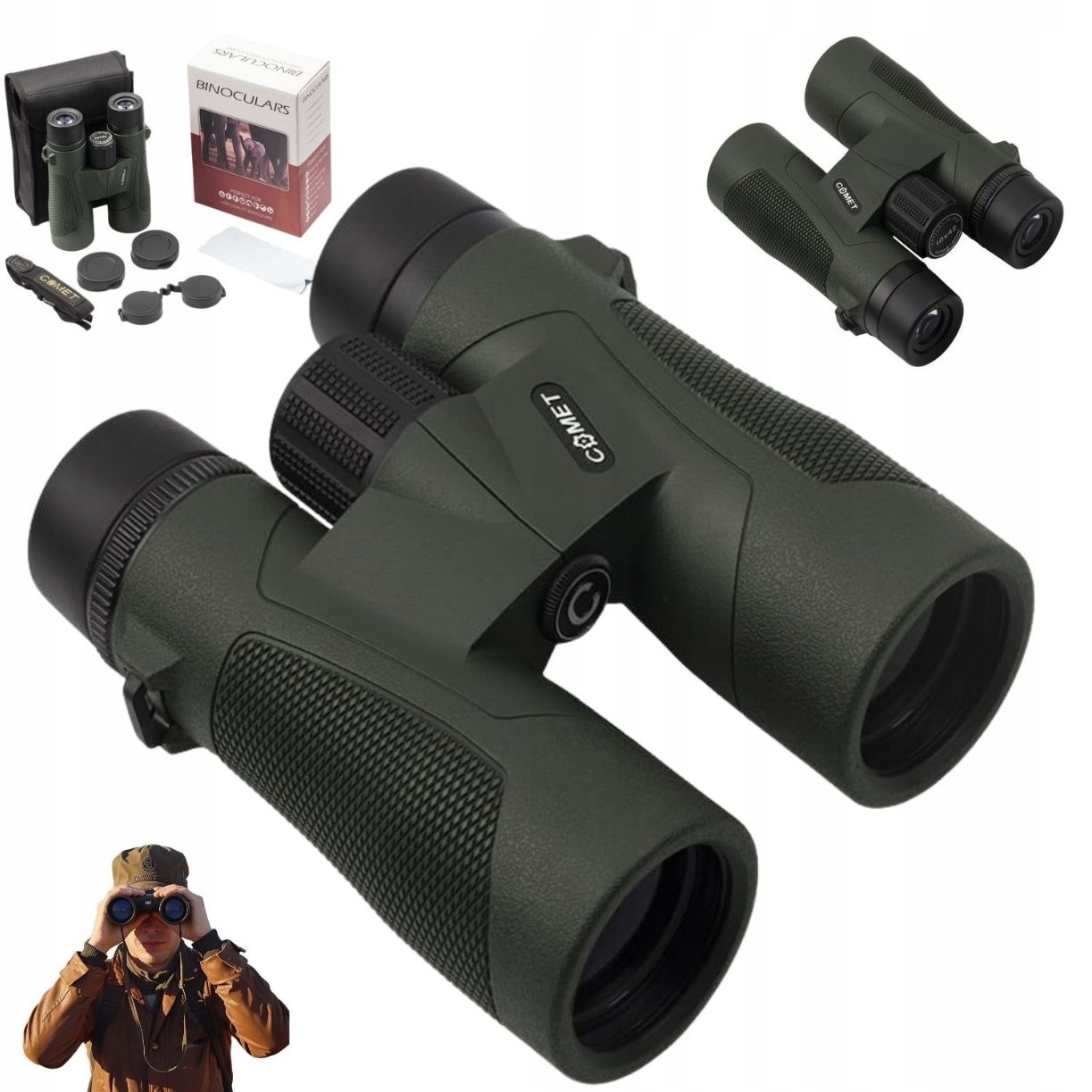 Lornetka Myśliwska Comet Wojskowa 10X42 Hd Nocna Turystyczna Survivalowa